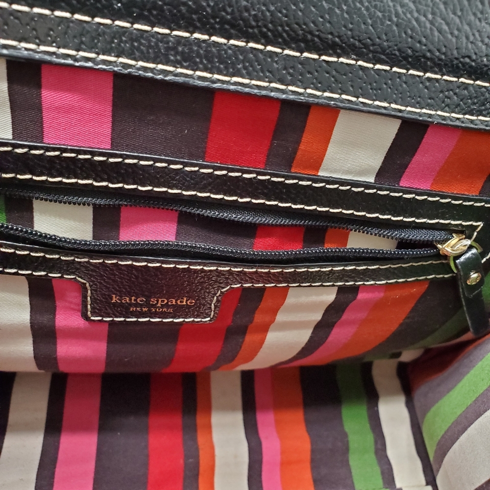 Kate Spade NY Black Leather Tote Handbag - Picture 4 of 8
